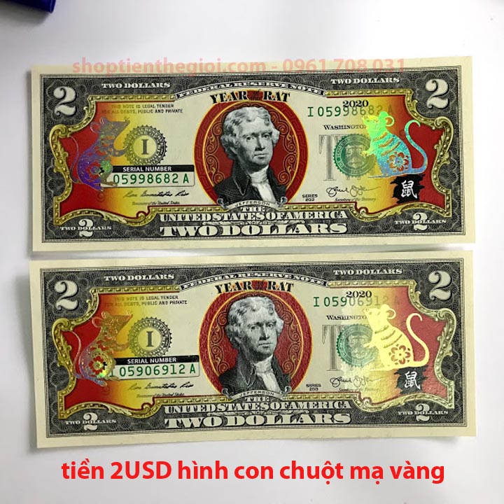 Tiền 2USD hình con chuột 2020 - SP000302